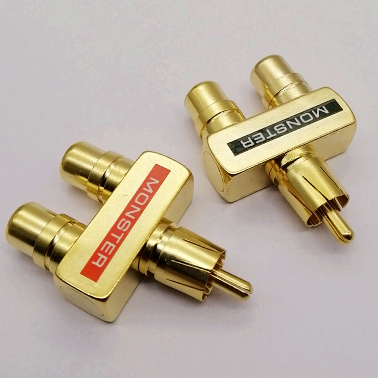 อะแดปเตอร์ AV Audio Splitter Plug RCA Y 1 Male to 2 Female 2 ชิ้น