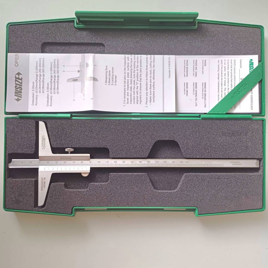 เวอร์เนียร์วัดลึก 6" 8" 12" ความละเอียด 0.02mm Vernier Depth Gage INSIZE 1240-1501 1240-2001 1240-3001