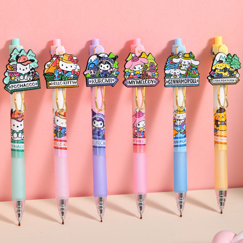 Sanrio ปากกาเจลหัวเหล็ก ถอดได้ ลายแคมป์ปิ้ง