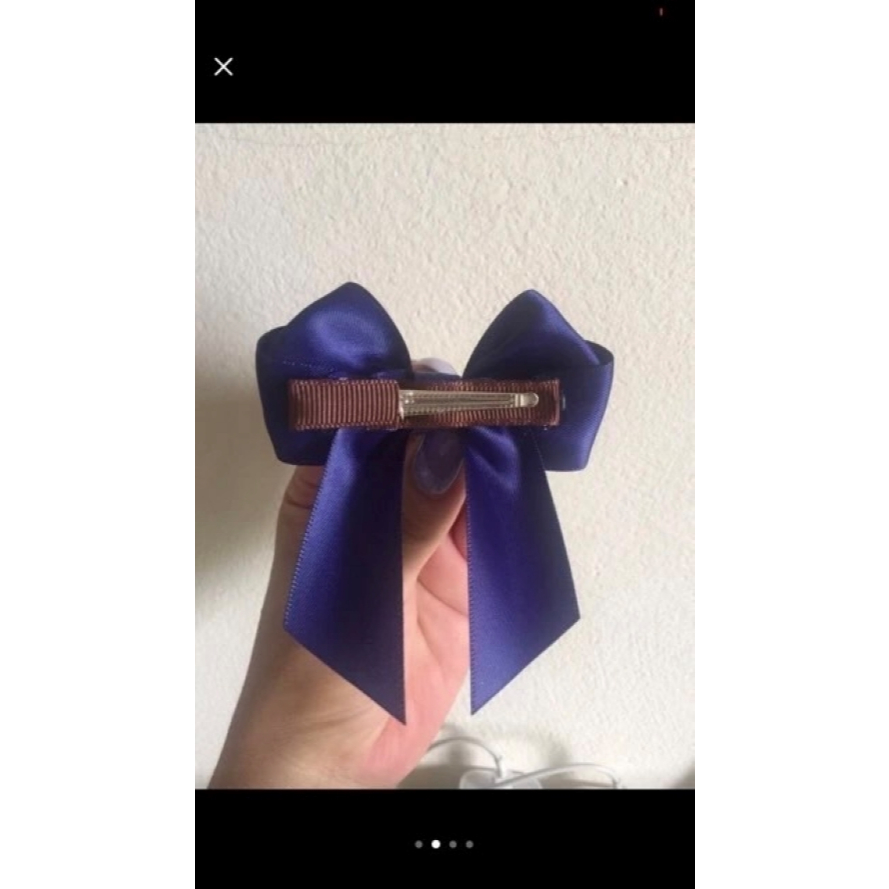 [ พร้อมส่ง ] โบว์ติดผม ผ้าซาติน สีน้ำเงินกรมท่า (Navy) เรียบร้อย หรูหรา กิ๊บติดผม โบว์ผ้าซาติน โบว์นักเรียน ใส่ออกงาน - รูปที่ 6