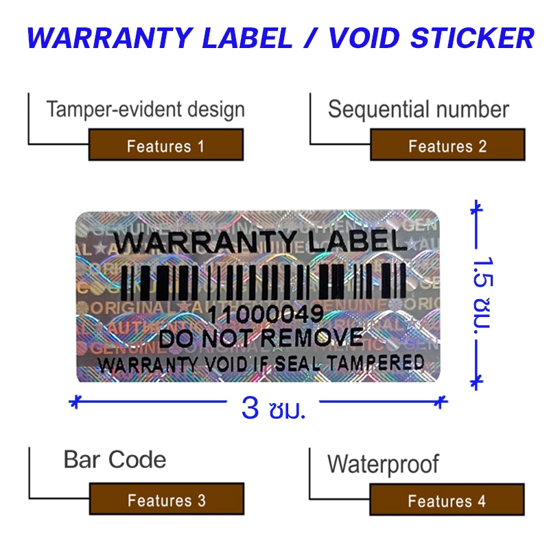 ส่งจากไทย ทันที WARRANTY LABEL สติกเกอร์วอยด์ รูปที่ 3