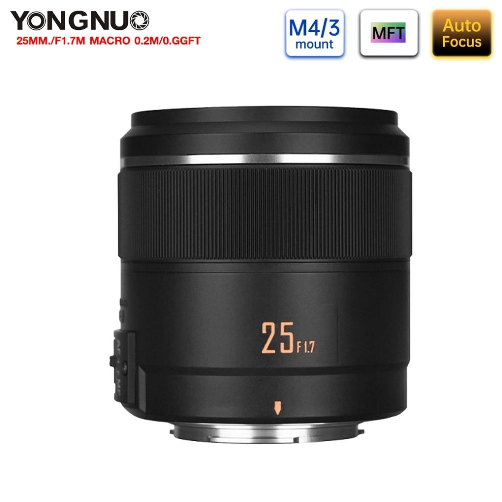 เลนส์ถ่ายภาพบุคคลสวยๆ LENS YONGNUO YN25MM./F1.7 FOR M4/3 รับประกัน 1 ปี