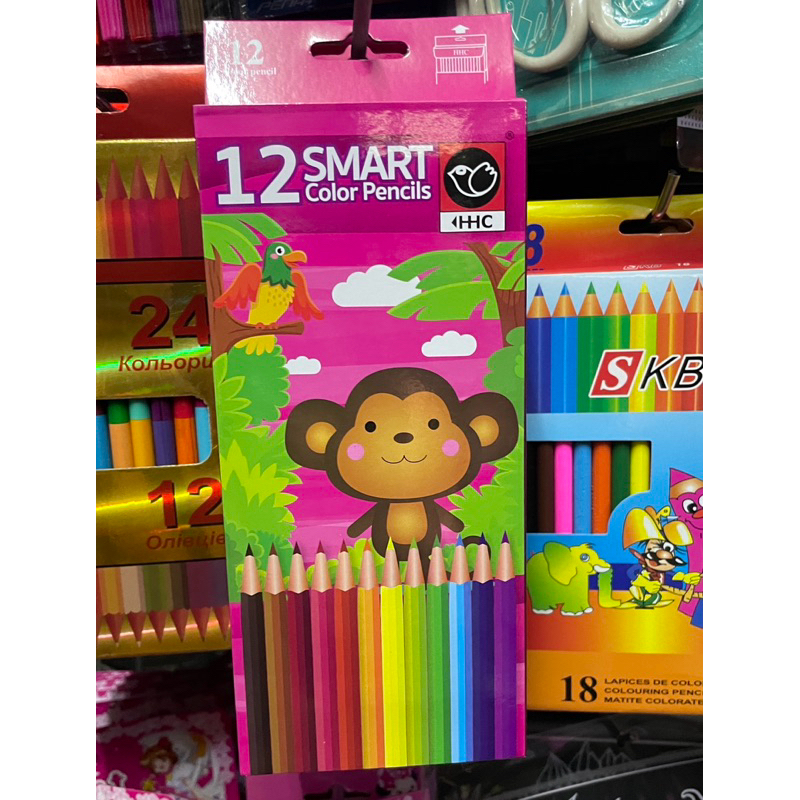ดินสอสีไม้ 12 สี สีไม้แท่งยาว 12 Smart Color HHC ก