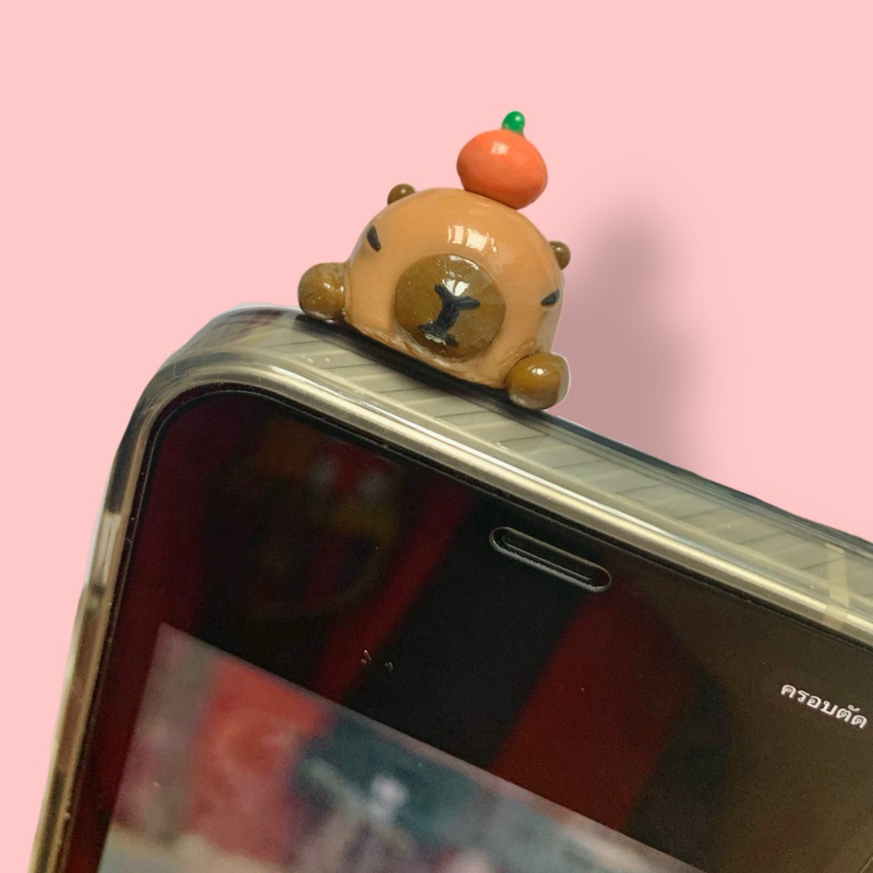 Capybara bara hipper phone คาปิบาร่า แฮนด์เมดดินปั้นติดโทรศัพท์ จอคอม ไอแพด น่ารักๆ
