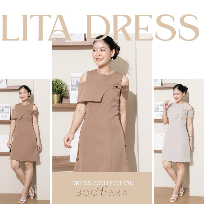 ซื้อ Lita dress  🧁🌸〰️เดรสแต่งโบว์ ใส่ออกงาน หรือ ใส่ทำงานก็รอด หรือ ใส่ไปคาเฟ่สวยๆน่ารักๆได้เลย - BSR C.