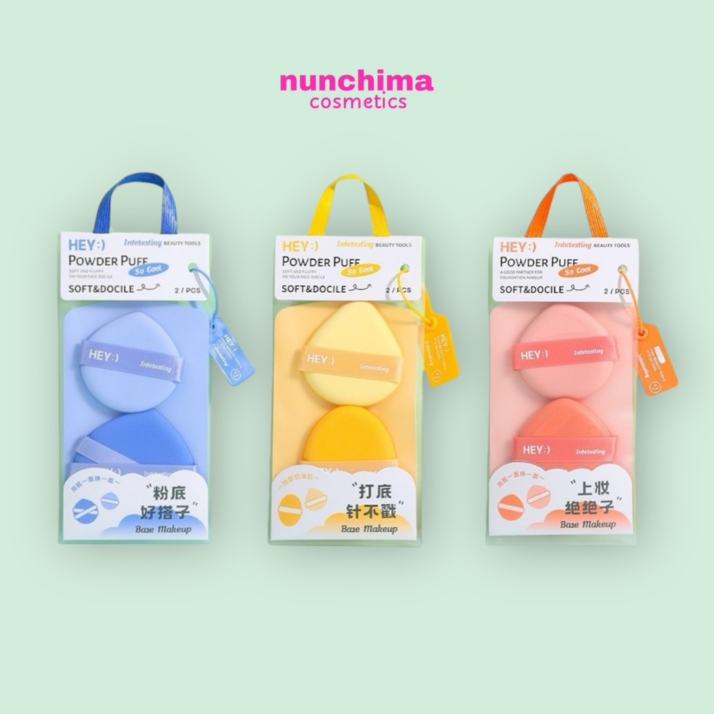 ***พร้อมส่งในไทย*** H-9008 9011 9013 HEY POWDER PUFF เฮย์ พาวเดอร์พัฟ พัฟคูชั่น 1 ซองมี 2 ชิ้น