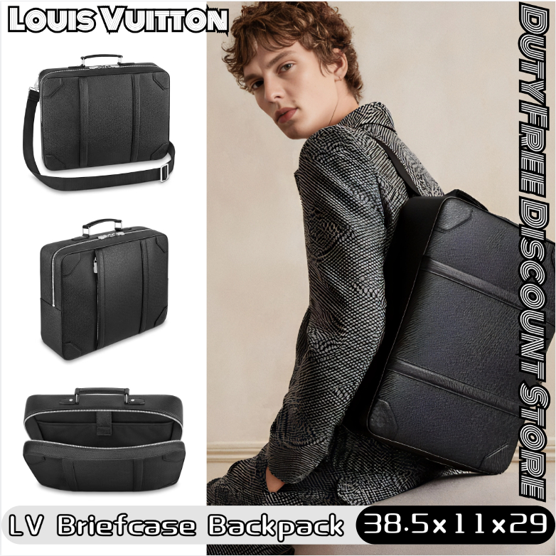 💼LV Louis Vuitton Briefcase Men's Backpack หลุยส์ วิตตอง✨กระเป๋าเป้ผู้ชาย/กระเป๋าถือ/กระเป๋าสะพายไหล