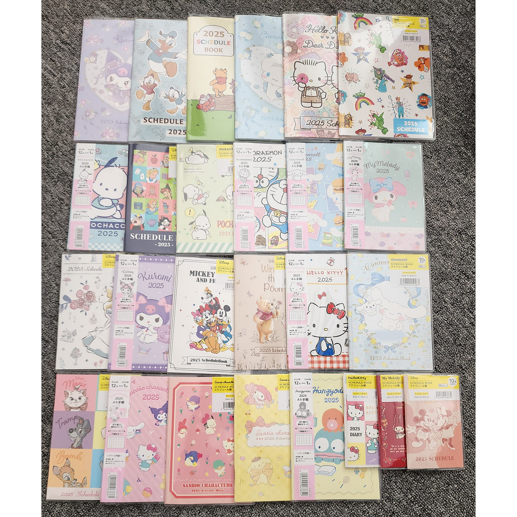 Schedule Book 2025 ลิขสิทธิ์แท้ นำเข้าจากญี่ปุ่น ลาย Sanrio / Disney
