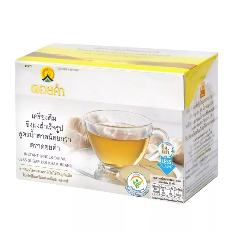 ดอยคำ เครื่องดื่มขิงผงสำเร็จรูป สูตรน้ำตาลน้อยกว่า ( 1 กล่อง=12 ซอง) 108g