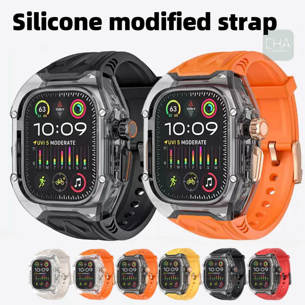 เคส พร้อมสาย TPU สําหรับ iWatch Ultra 10 band for iWatch Series 11 10 9 8 7 6 5 ขนาด 40.41 .44.45 .49.46มม. For watch