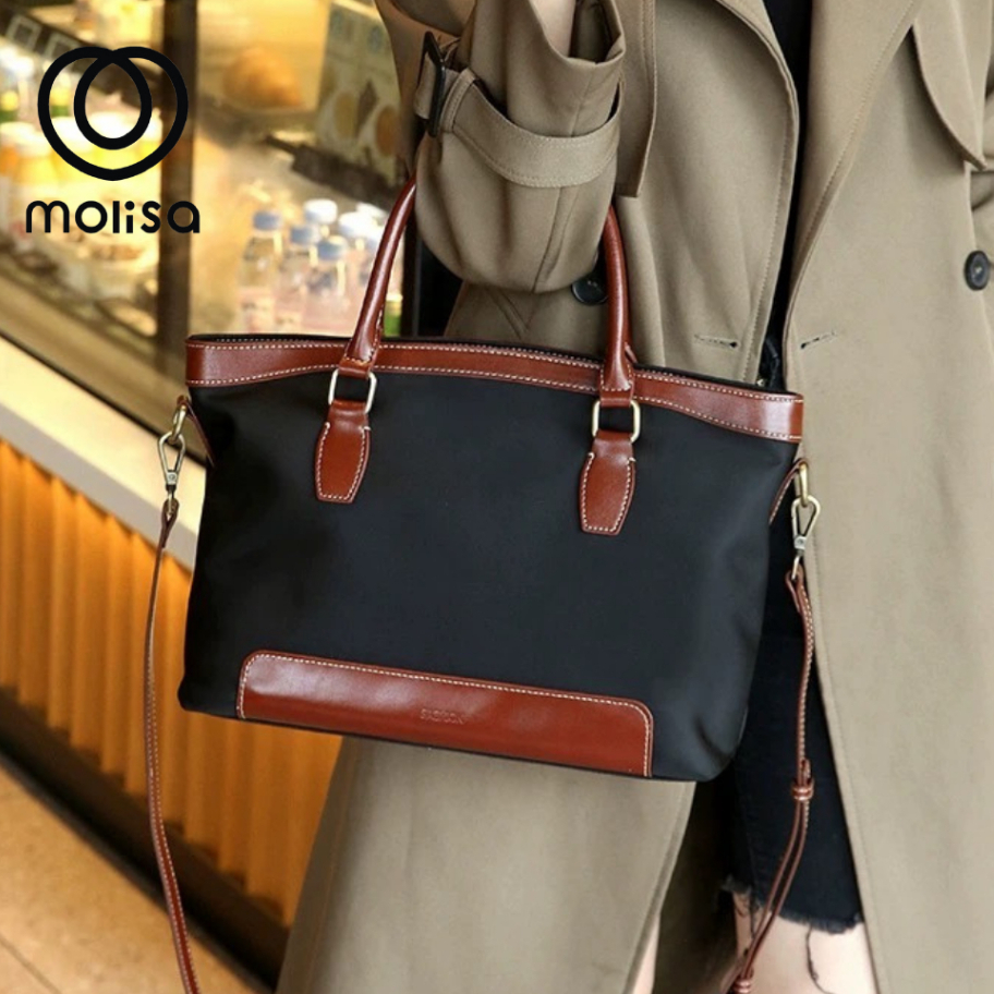 molisa   กระเป๋าสะพายข้าง กระเป๋าถือผู้หญิง ผ้าไนลอน จุของได้เยอะ #3058