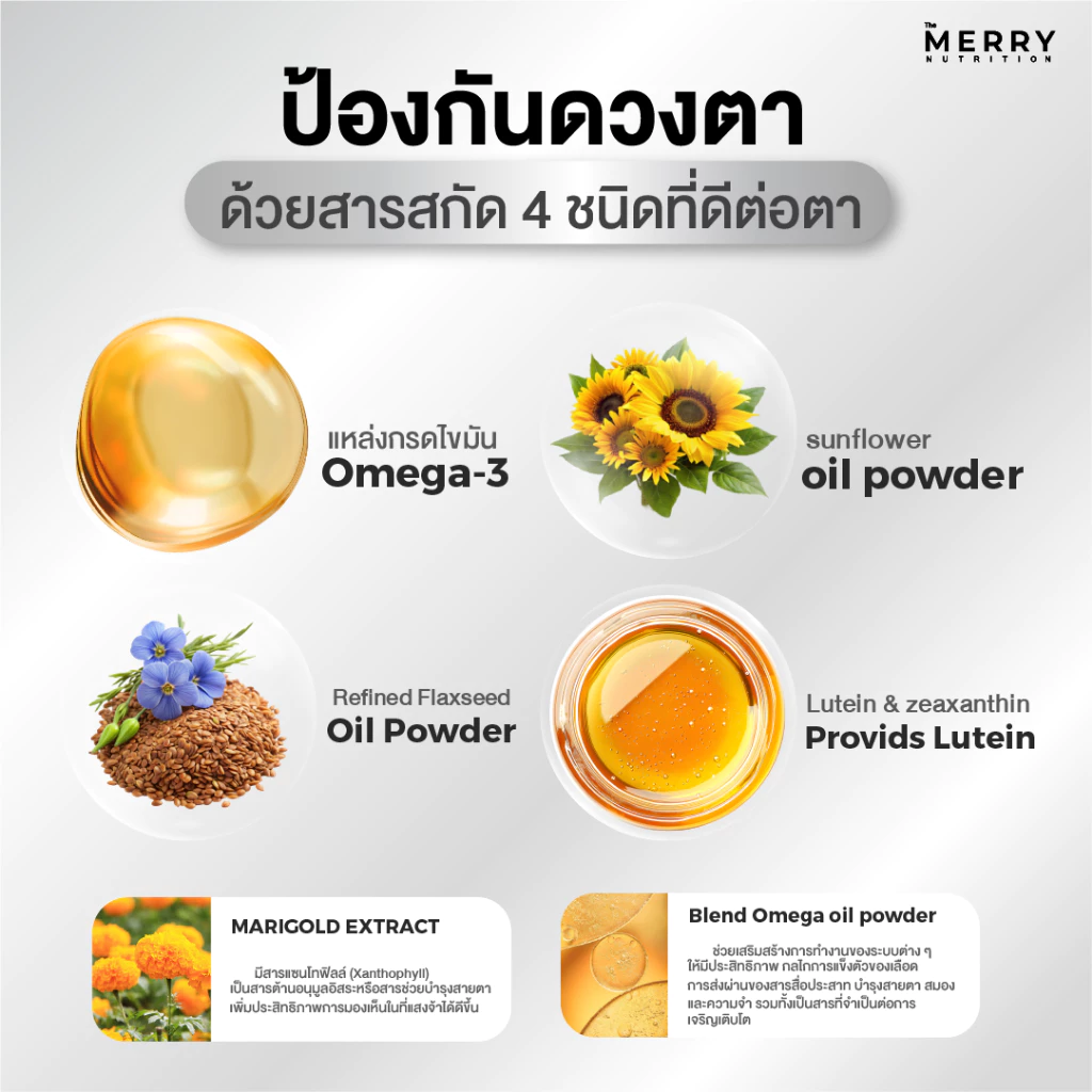 [1 กระปุก] The Merry Lutein & Zeaxanthin (สารสกัดดอกดาวเรือง) วิตามินบำรุงสายตา : 60 Capsules thumbnail 3
