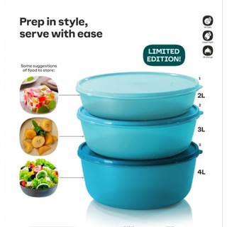 Tupperware โคมโมดูล่า ใบใหญ่ มีฝาปิดแน่นใส่อาหารไม่หกไม่ซึม