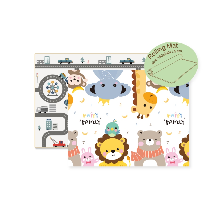 Wel-B แผ่นรองคลาน แบบม้วน (Rolling Mat YG-202 X-014) - เบาะเด็ก เสื่อรองคลาน นุ่ม กันกระแทก