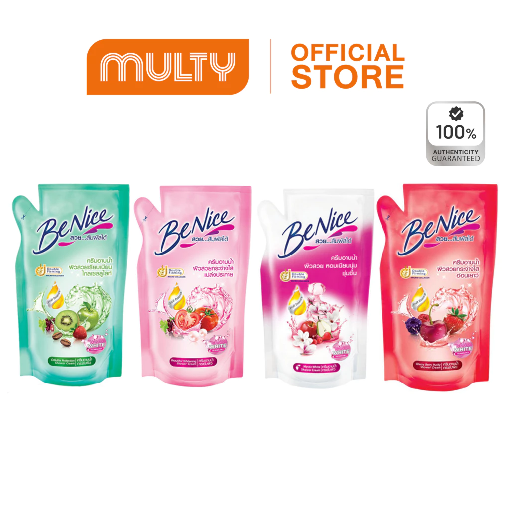 [ถุงเติม] Benice Shower Cream Firm White Refill 400ml ถุงเติม รีฟิล