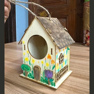 บ้านนกDIY บ้านไม้นก ระบายสีบ้านนก DIYระบายสี ตกแต่งสัตว์เลี้ยง ตกแต่งสวน