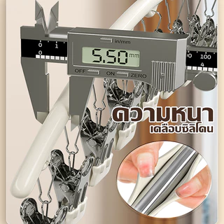 LIIFUNG ไม้แขวนหนีบผ้า ไม้แขวนสแตนเลสแบบโค้งหนีบผ้า ไม้แขวนแบบหนีบ กันลื่น ทนทาน ตัวหนีบชุดชั้นใน
