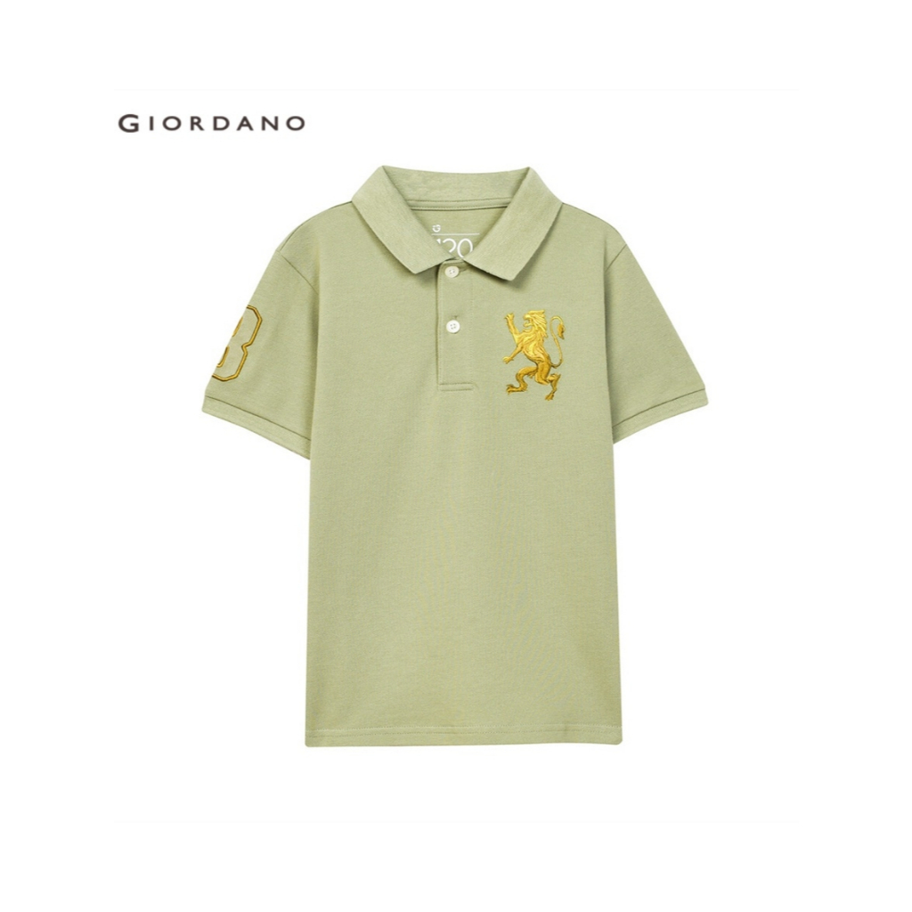 GIORDANO เสื้อโปโลเด็ก Junior 3D Lion Polo 03011222