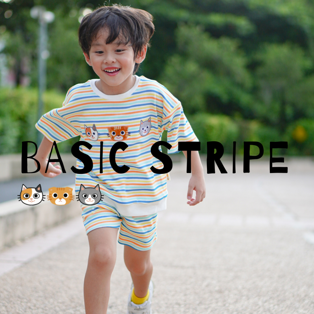 Kitten&Co: เสื้อOversized กางเกงขาสั้นลายทาง (BS14)