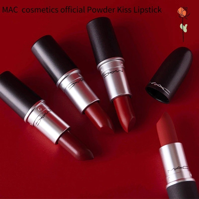 MAC  cosmetics official Powder Kiss Lipstick ลิปmac เนื้อMatte