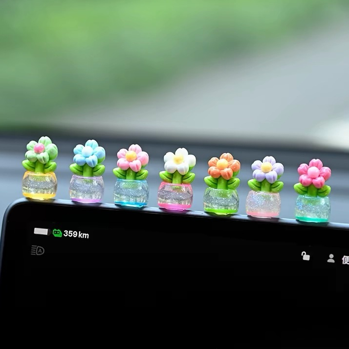 ชิ้นดอกไม้ครอบงําเครื่องประดับ Micro Garden ภูมิทัศน์ตกแต่ง DIY เรซิ่นเรืองแสงของเล่นห้องนั่งเล่นตกแต่งห้องนอน