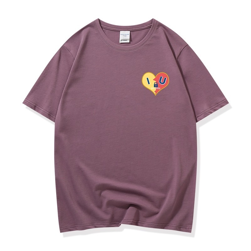 Cynthai 🎩🎩เสื้อยืด คอกลม แขนสั้น ผ้านิ่ม ลายหัวใจ สไตล์เกาหลี 🎩 #9621