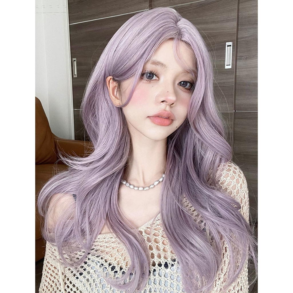 GDS Wigs วิกผมสีม่วงพาสเทล ไม่มีหน้าม้า (ยาว 60 cm) แถมเน็ตผม