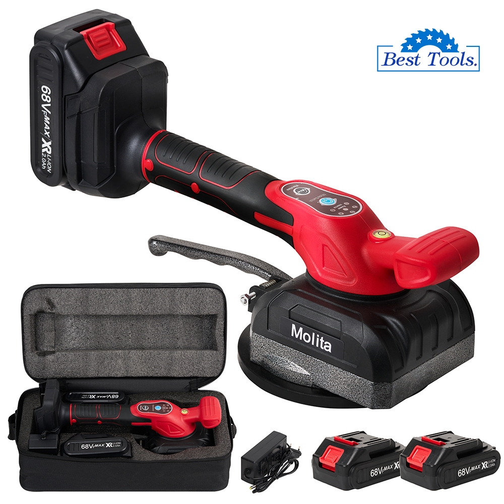 MOLITA เครื่องดูดสั่นกระเบื้องไร้สาย 68V แบตเตอรี่ 2 ก้อน ติดกระเบื้อง ปูกระเบื้อง ดูดกระเบื้อง ปรับความเร็ว 5 ระดับ