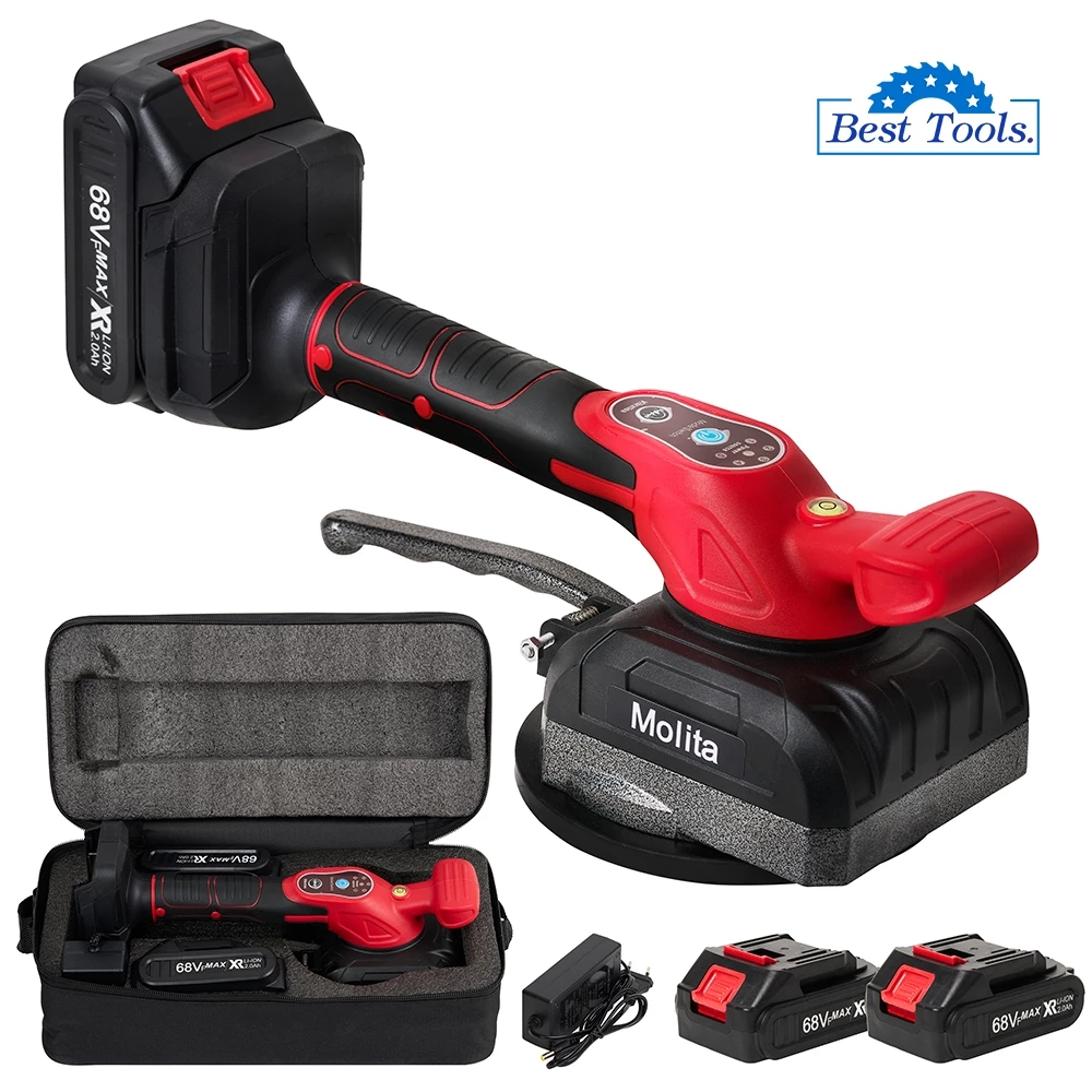 MOLITA เครื่องดูดสั่นกระเบื้องไร้สาย 68V แบตเตอรี่ 2 ก้อน ติดกระเบื้อง ปูกระเบื้อง ดูดกระเบื้อง ปรับความเร็ว 5 ระดับ