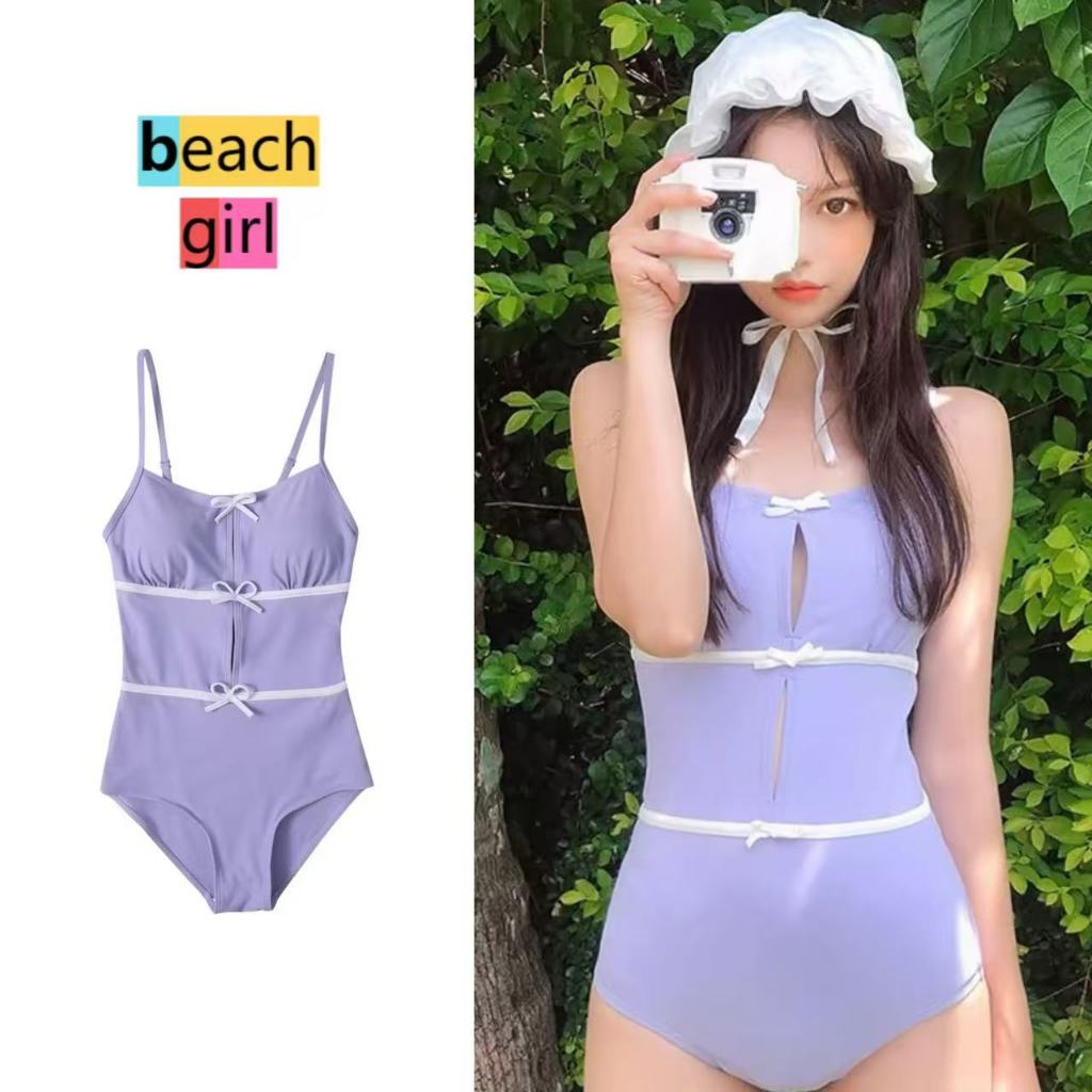 beachgirl ชุดว่ายน้ำวันพีช แฟชั่น ชุดไปทะเล ผ้าแห้งไว สายสะพายไหล่ปรับได้