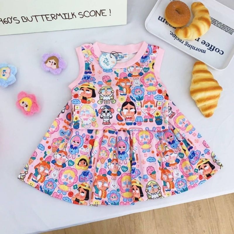น้องชุดเซตลูกสาวกระโปรง ลาย baby cry น่ารัก