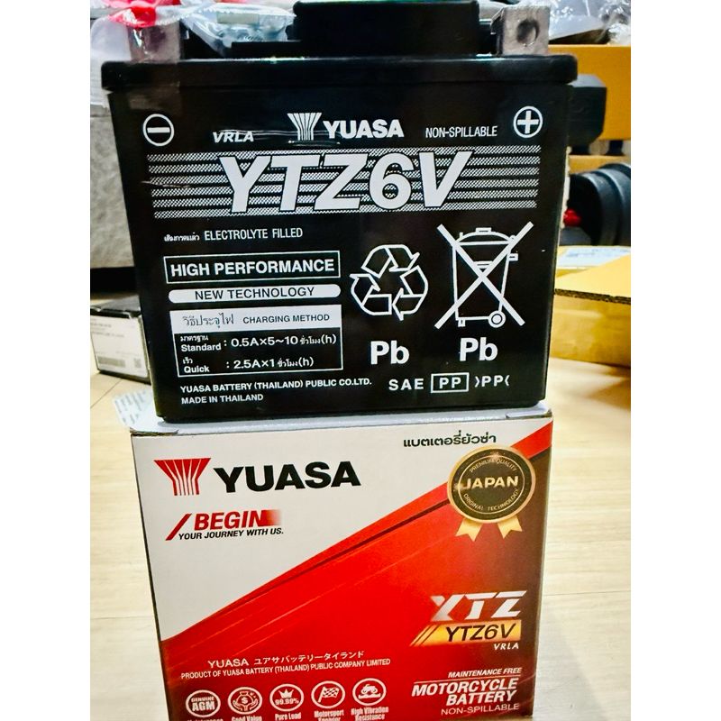 แบต PCX150 160 CLICK125 150 160 LEAD GIORANO N MAX AEROX ยัวซ่า6แอมป์YTZ6Vแบตใหม่ 100%ทุกลูก รับประก