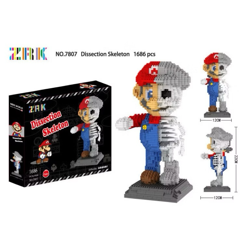 ตัวต่อ มาริโอ้ Mario โครงกระดูก จัมโบ้ไซส์ สวยมากๆ no.7807 จำนวน1686pcs