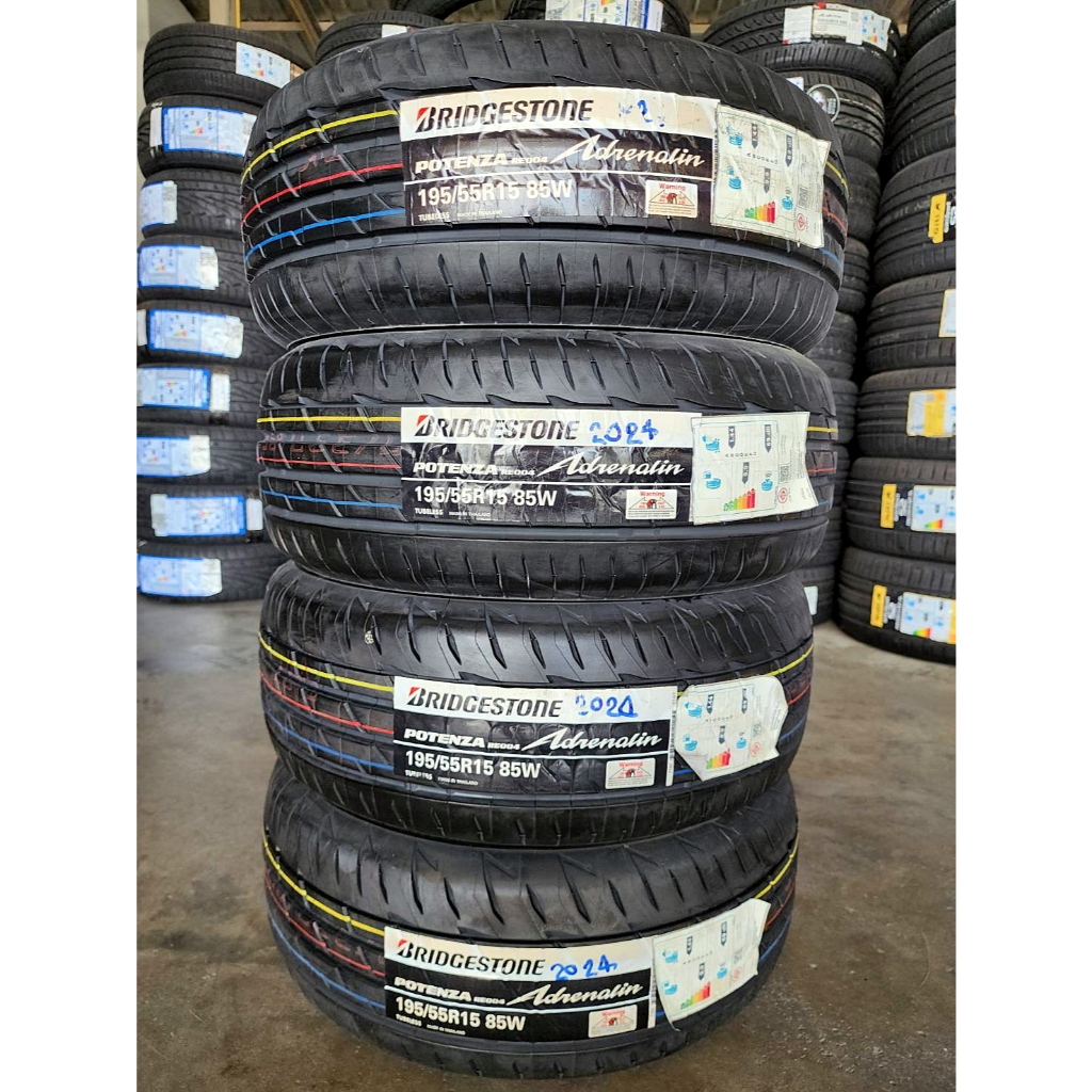 🔴 ยาง "#บริดจสโตน" Bridgestone Potenza Adrenalin RE004 195/55R15 *** ยางใหม่ ปี 24 ***