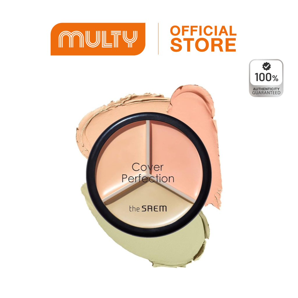 The Saem-Cover Perfection Triple Pot Concealer คอนซีลเลอร์ตลับ ปกปิดริ้วรอย เรียบเนียน