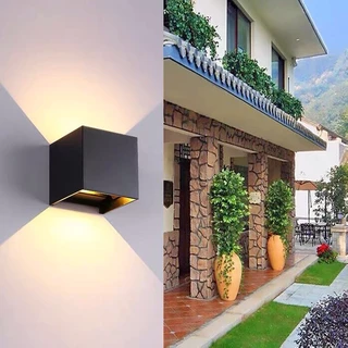 【COD】7W 12W LED โคมไฟติดผนัง กันน้ำกลางแจ้ง โคมไฟตกแต่ง บ้านโคมไฟติดผนังอลูมิเนียมพื้นผิวติด