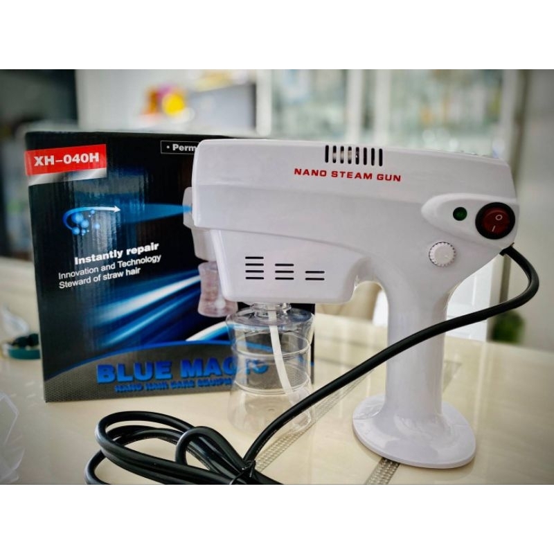 เครื่องพ่นสปานาโน Nano Spray Gun Blu-ray Anion ปืนพ่นนาโน แสงสีฟ้า anion ผลักเคราติน สู่แกนผม