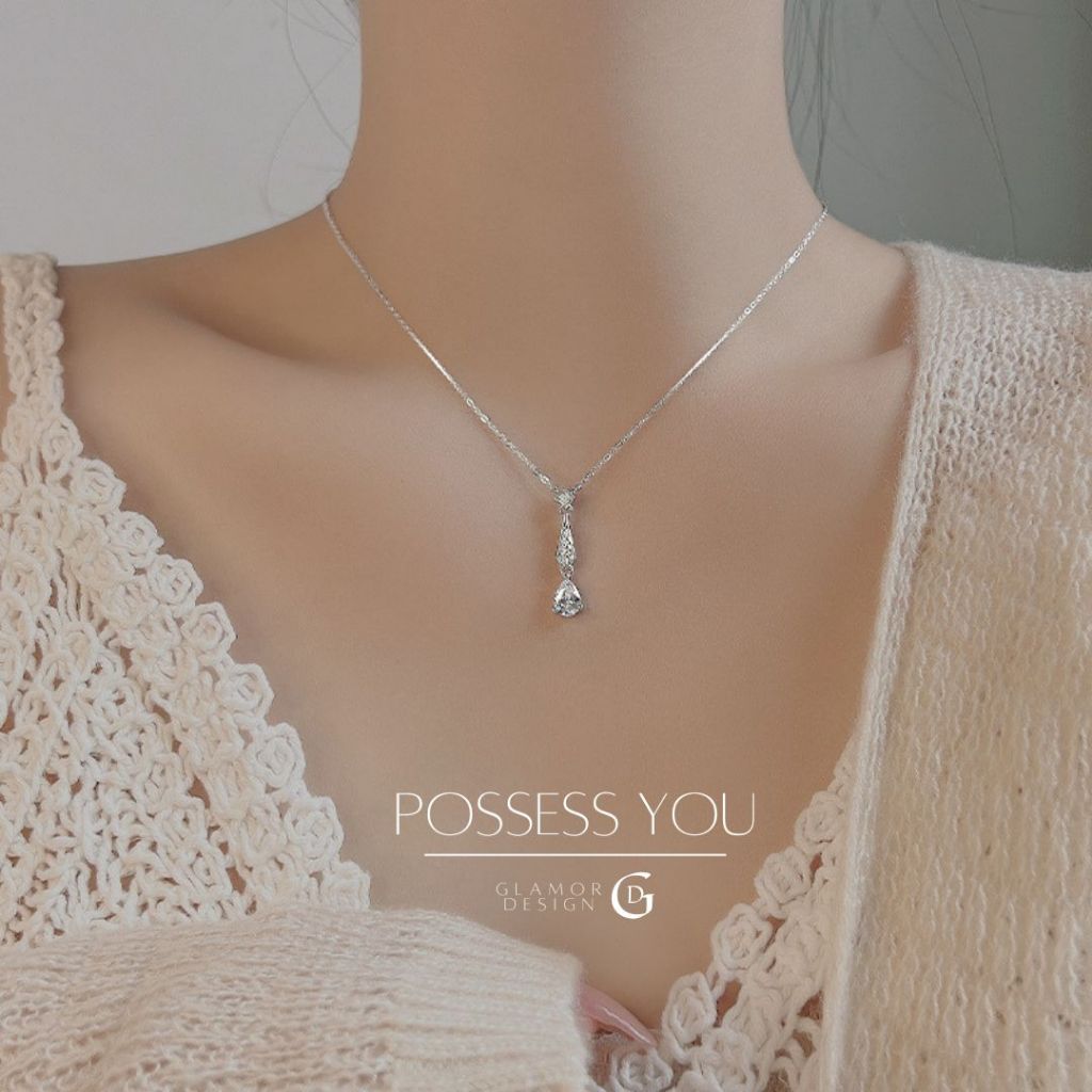 GLAMOR✨สร้อยคอเงิน Possess You สร้อยแฟชั่น สร้อยหยดน้ำ สร้อยคอเงินแท้925 จี้เพชร สร้อยเพชร สร้อยคอ