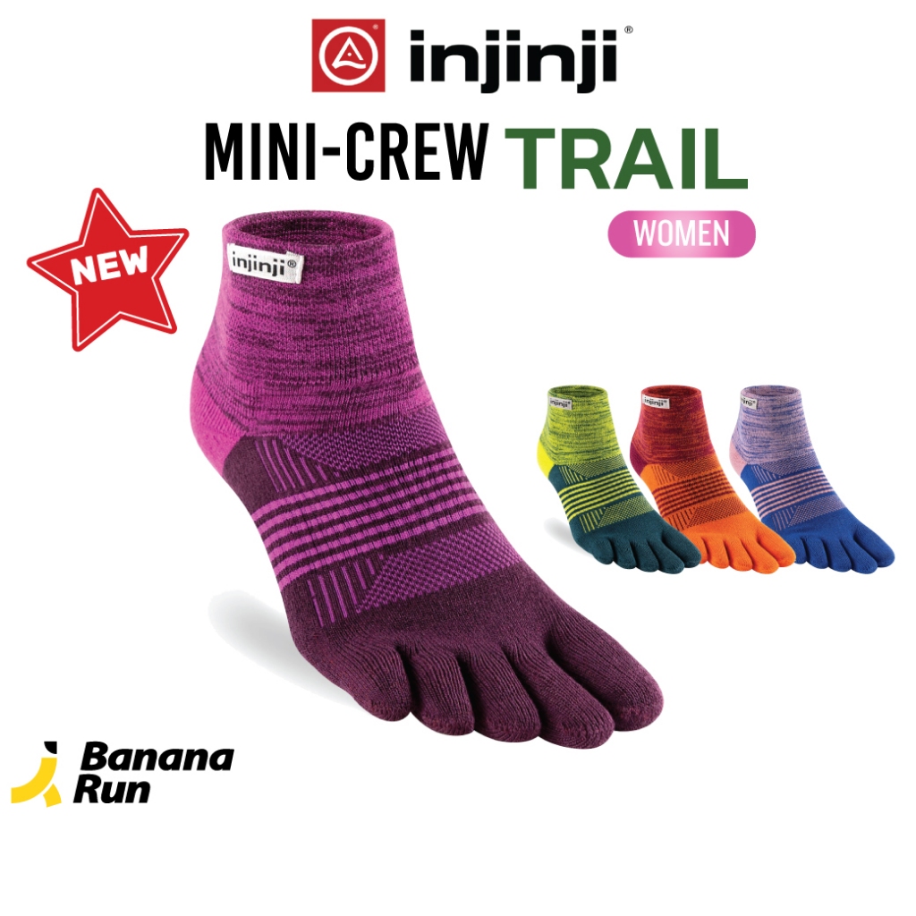 Injinji Women’s Trail Mini-Crew ถุงเท้าแยกนิ้ว ผู้หญิง วิ่งเทรล หุ้มตาตุ่ม