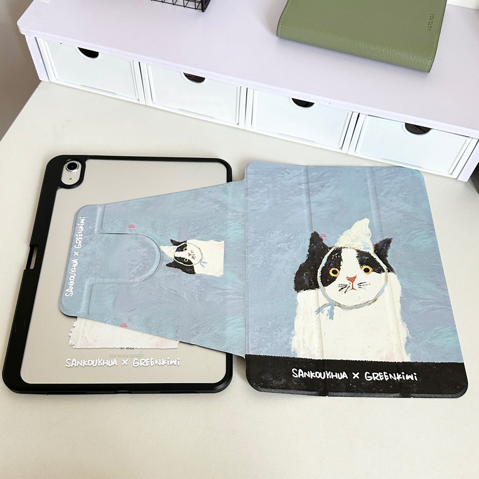 💫พร้อมส่ง💫เคสiPadหมุน 360° แผ่นหลังอะครีลิ Gen9 แมวโง่ Air4/5 10.9 เคสไอแพด ใส่ปากกาไ Air6/7 Gen11 - รูปที่ 6