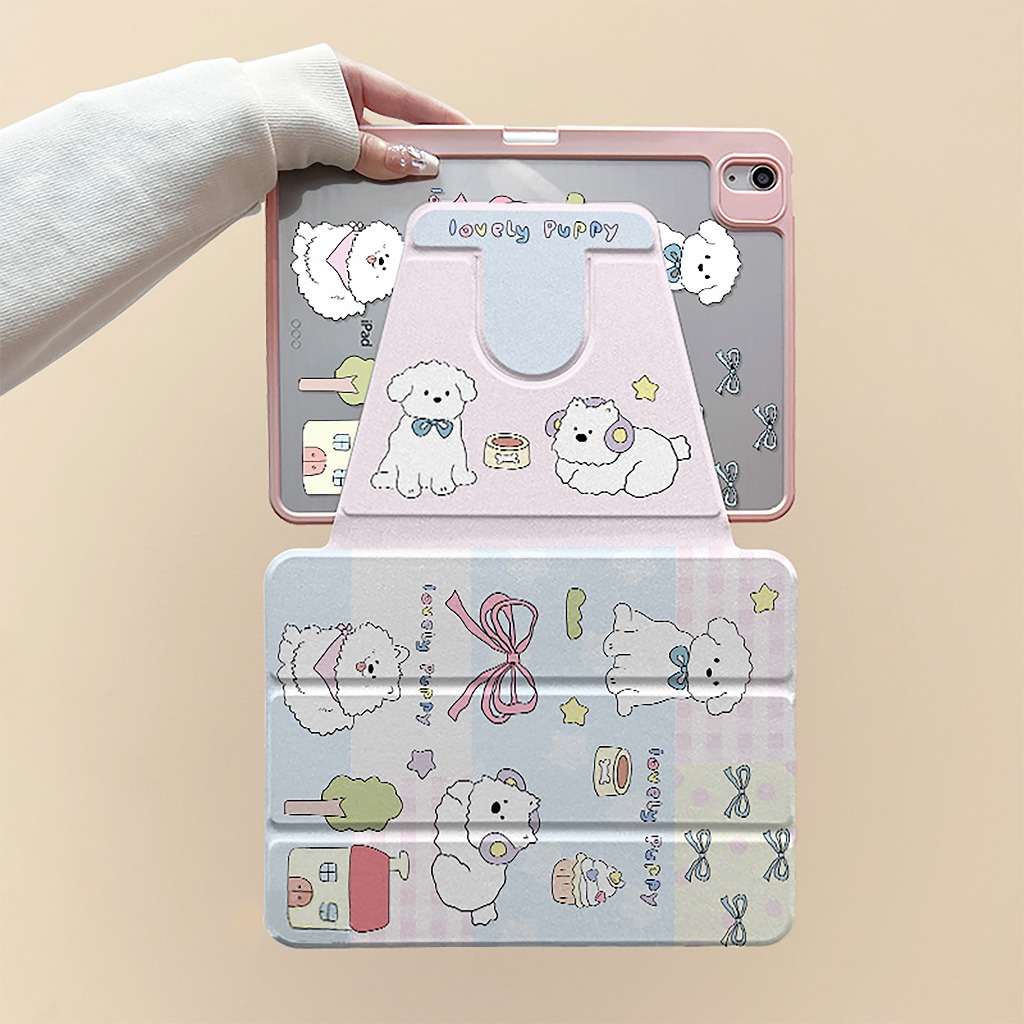 ⚡พร้อมส่ง⚡เคสไอแพด Air8 Gen12 Gen11 Air6 ที่ใส่ปากกา โบว์ริบบิ้นลูกสุนัข เคสiPadหมุน 360° Air7 11/13 ราคา ถูกที่สุด ดีลบีเคเค แกลเลอรีภาพที่ 5