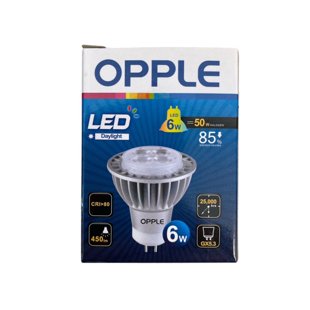 Opple หลอด LED E2 GU10 6W /8W 6500K 36D