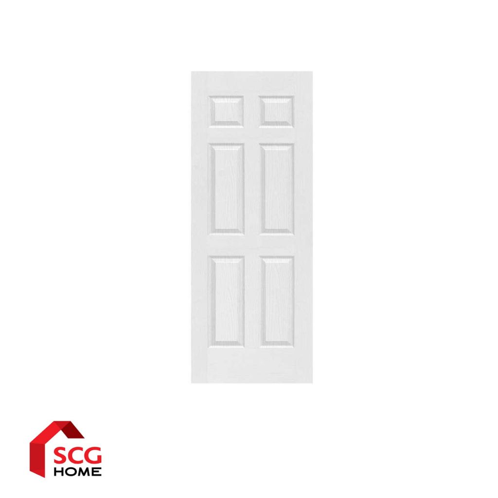 UNIX ประตู UPVC รุ่น Super+ ลาย UP6 ขนาด 80x200 ซม. สีขาว เจาะลูกบิด