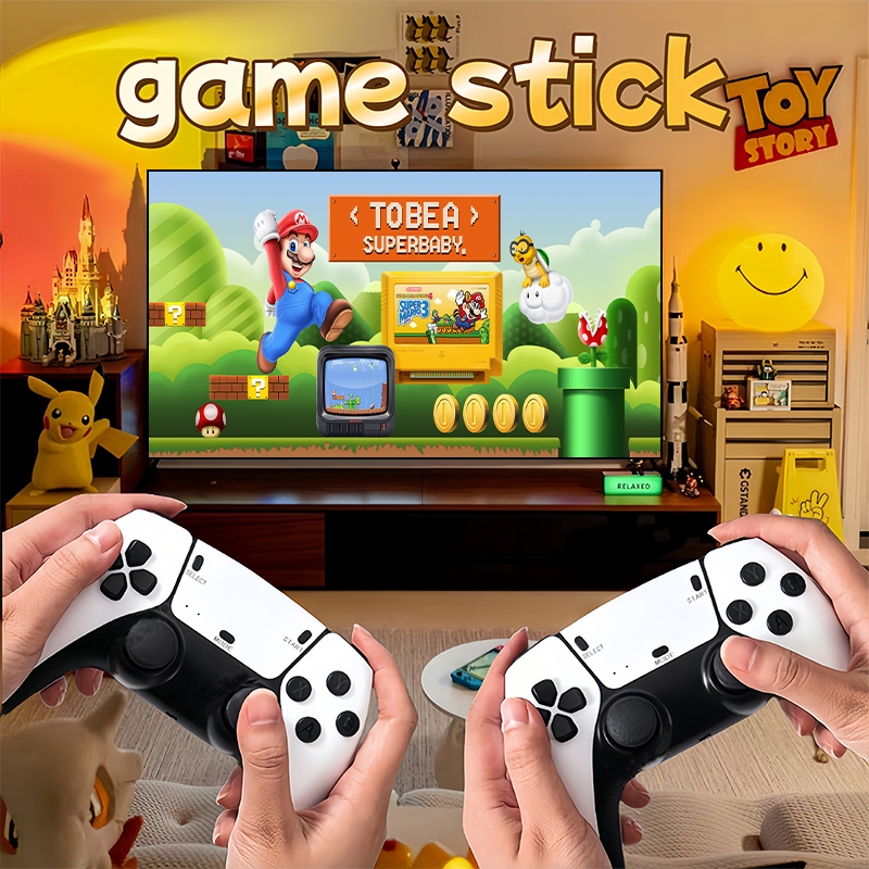 game stick เกมต่อทีวี เกมคอนโซลวิดีโอเกมครอบครัว 10,000เกมส์ รองรับ 4K HDMI การต่อสู้ผู้เล่นสองคน