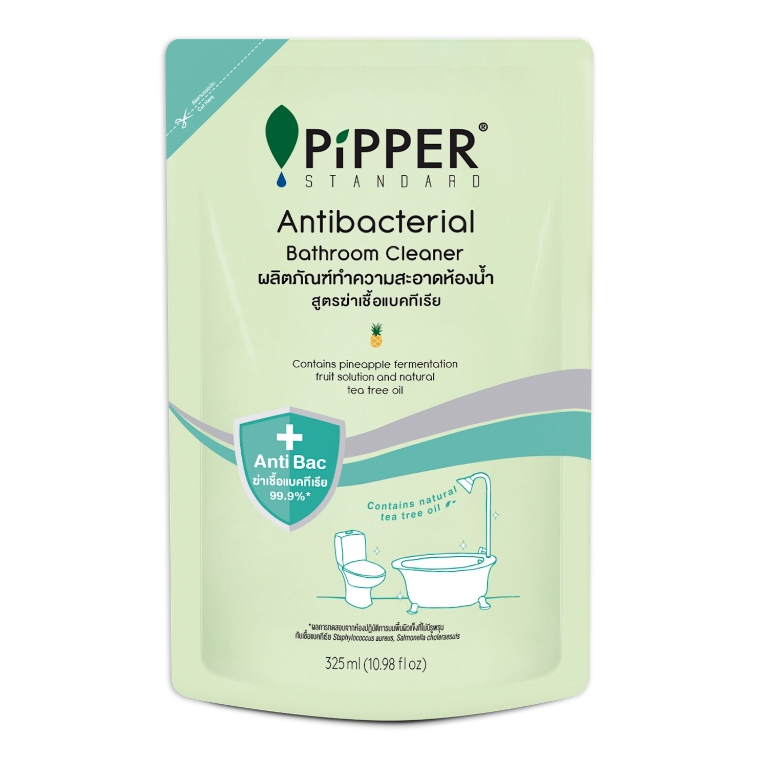 Pipper Standard ผลิตภัณฑ์ทำความสะอาดห้องน้ำ ชนิดถุงเติม สูตรแอนตี้แบคทีเรีย Refill Bathroom Cleaner Antibacterial(325ml)