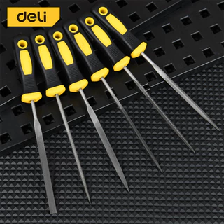 Deli ชุดตะไบ ตะไบแบน เซ็ตตะไบเหล็ก แพ็ค5ชิ้น ด้ามจับยางกันลื่น งานละเอียด 160มม File Set