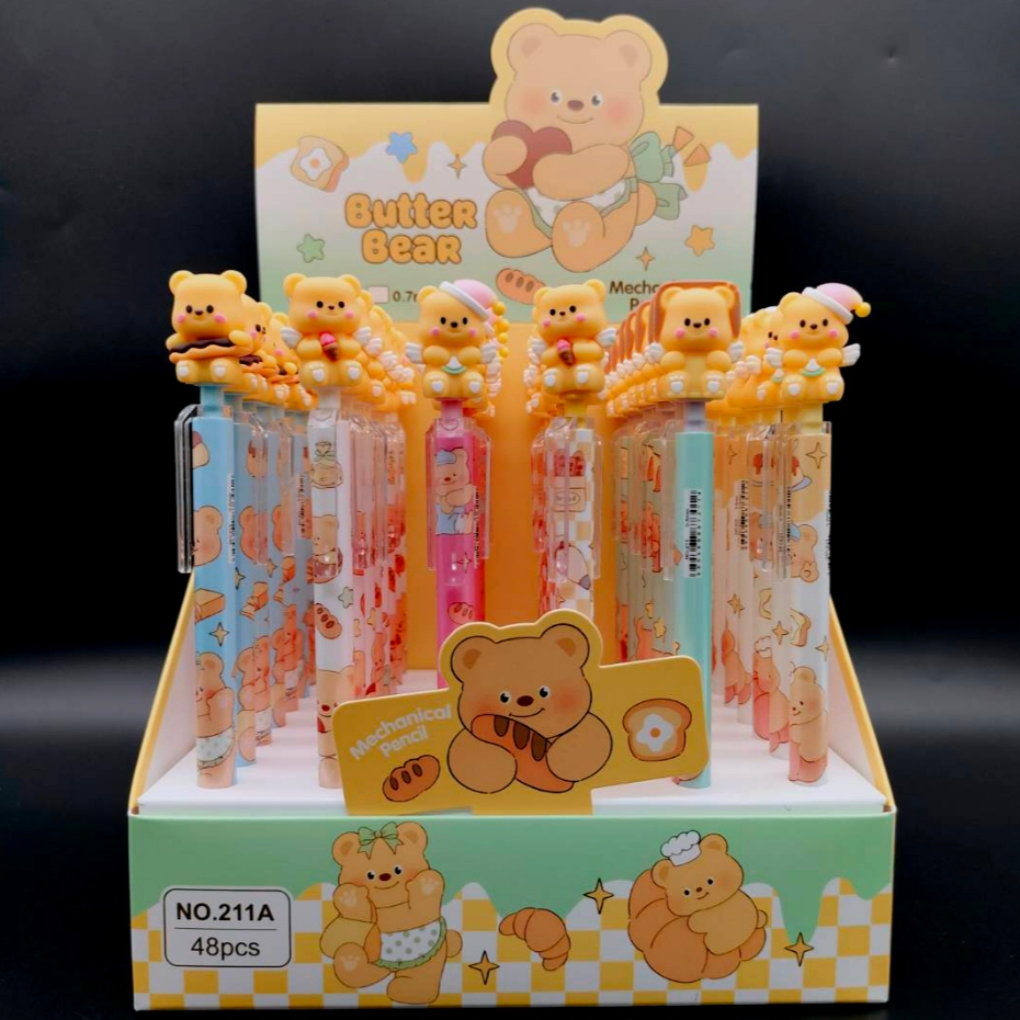 (กล่อง48ด้าม) BetterBear (211A) ดินสอกดไส้ 0.5MM ลายการ์ตูนหมีเนย น่ารัก น่าใช้ เครื่องเขียน โรงเรียน