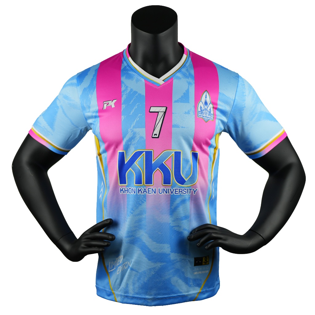 เสื้อพิมพ์ลาย KKU ม.ขอนแก่น เนื้อผ้าตาราง เบาสบายระบายอากาศดี