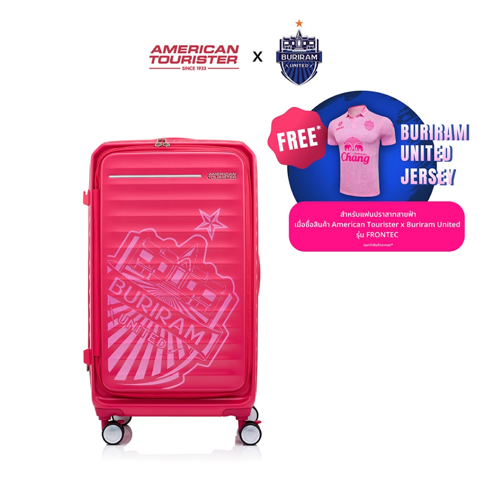 AMERICAN TOURISTER กระเป๋าเดินทางล้อลาก รุ่น Frontec Trunk x 𝐁𝐮𝐫𝐢𝐫𝐚𝐦 𝐔𝐧𝐢𝐭𝐞𝐝(28นิ้ว สี Pink) SP 76/28