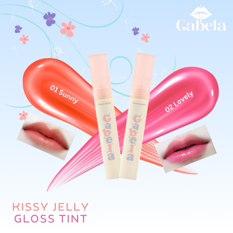 1 แถม 1 ลิปกลอสทิ้นท์ Gabela-Kissy jelly gloss tint สีสด ติดทน ริมฝีปากฉ่ำวาว